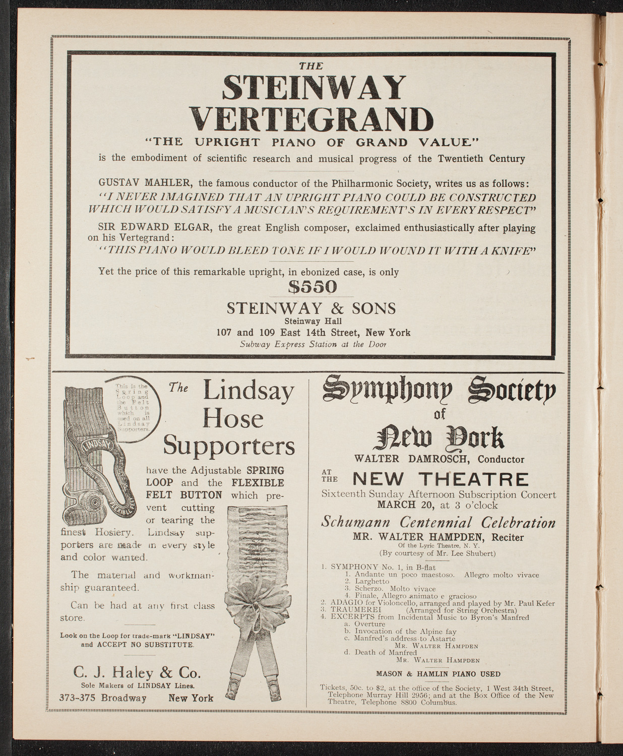 Musical Art Society of New York, March 17, 1910, program page 4