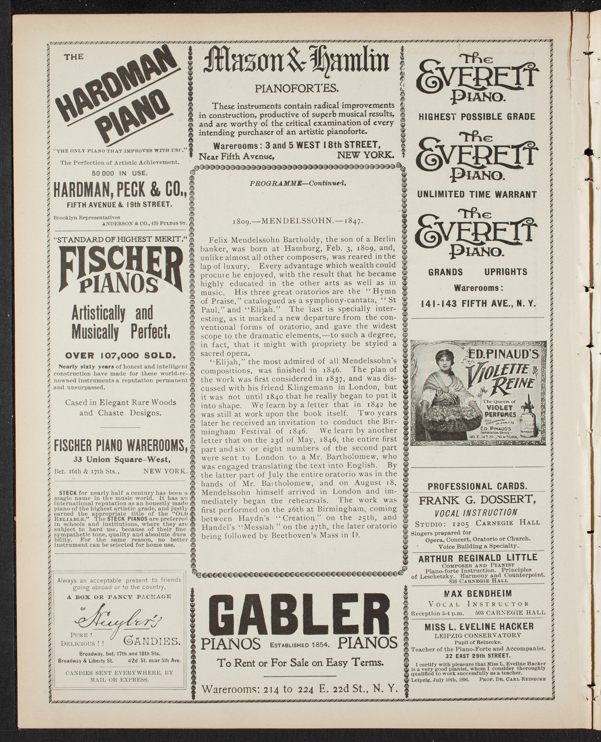 People's Choral Union, April 22, 1899, program page 6