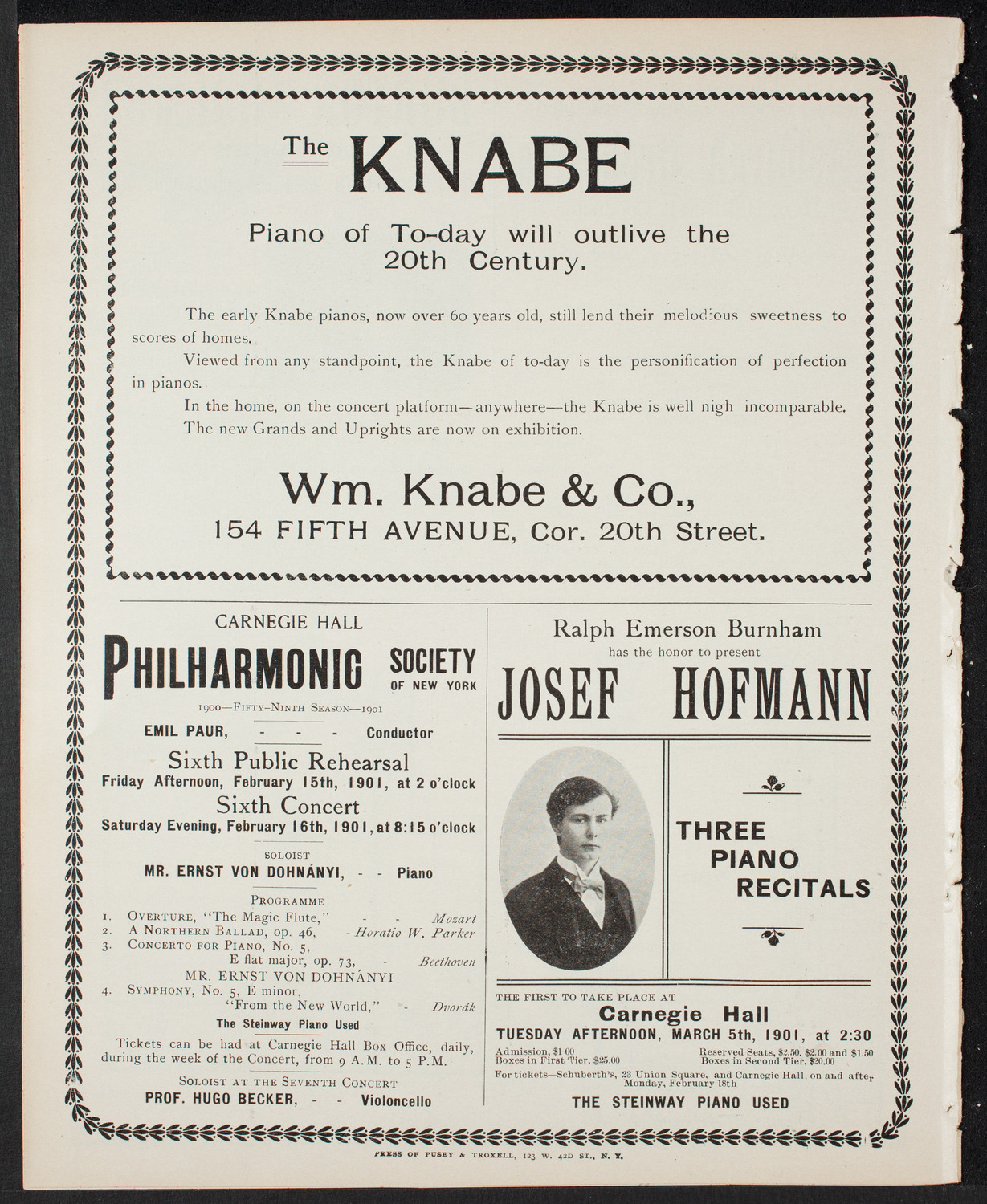 Benefit: Lincoln Memorial University, February 11, 1901, program page 8