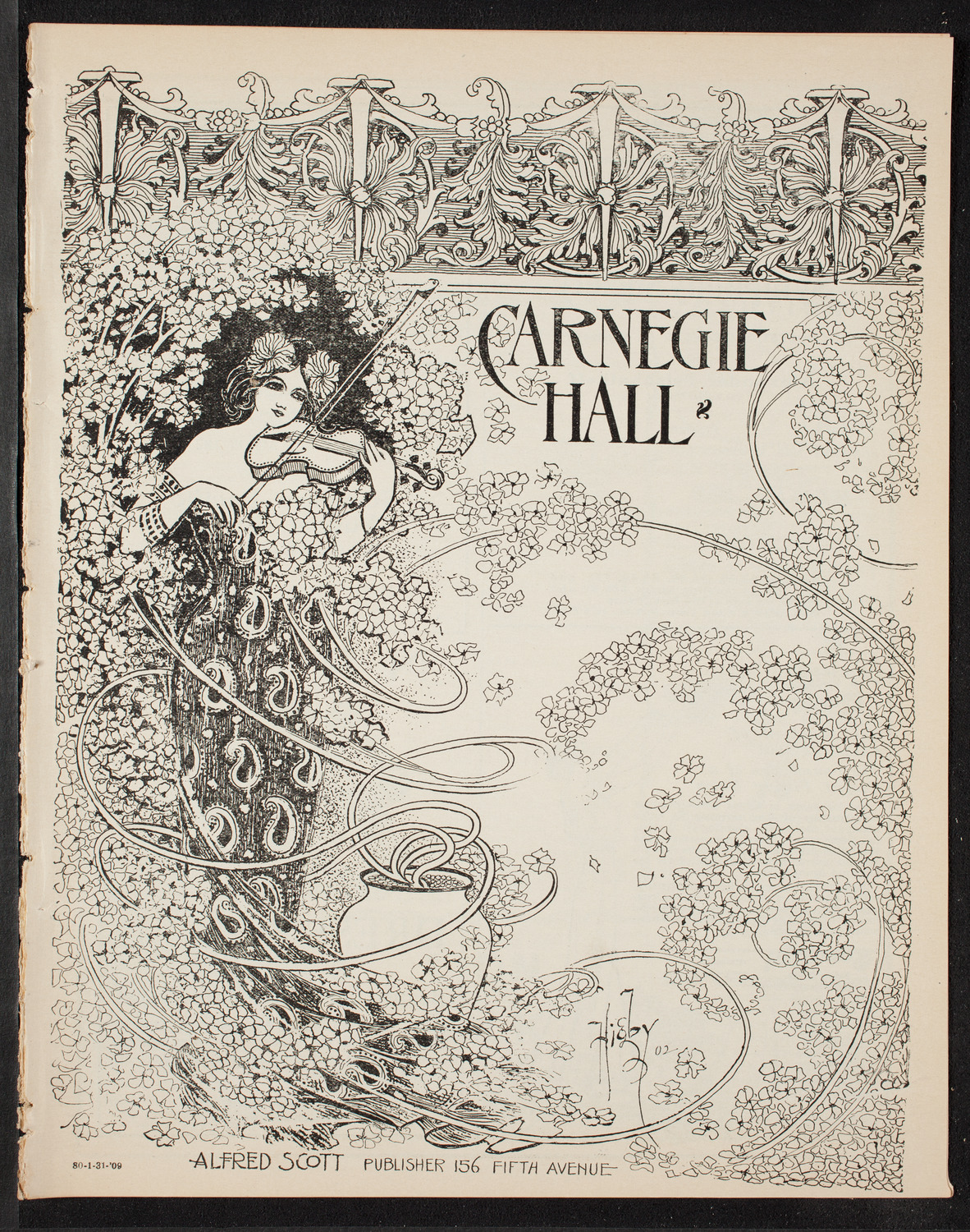 New York Symphony Orchestra: Mendelssohn Centennial Festival, January 31, 1909, program page 1