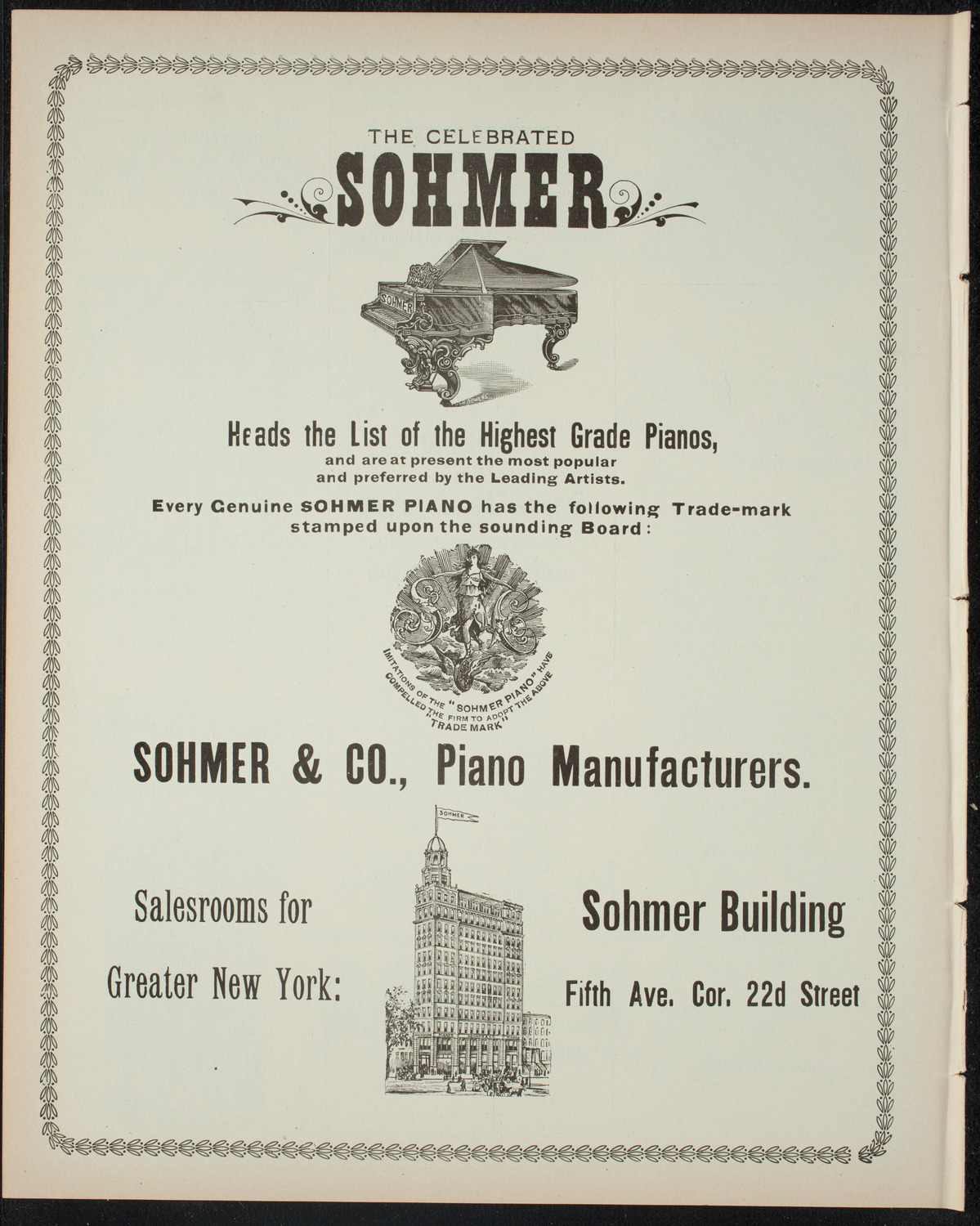 Students Dramatic Club, April 26, 1898, program page 8