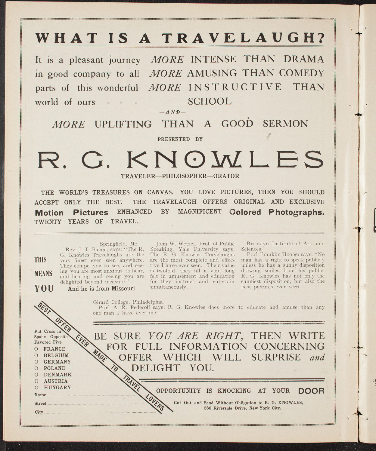 Burton Holmes Travelogue: Egypt, January 23, 1910, program page 10