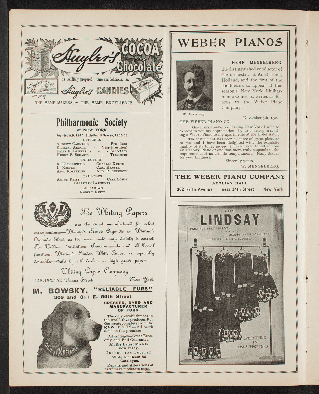New York Symphony Orchestra, January 7, 1906, program page 6