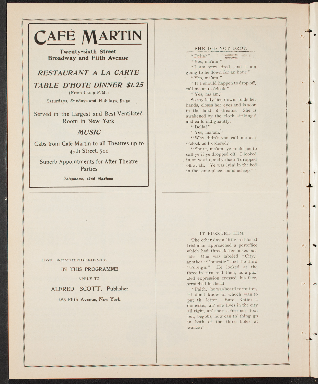 New York Banks' Glee Club, April 8, 1904, program page 10