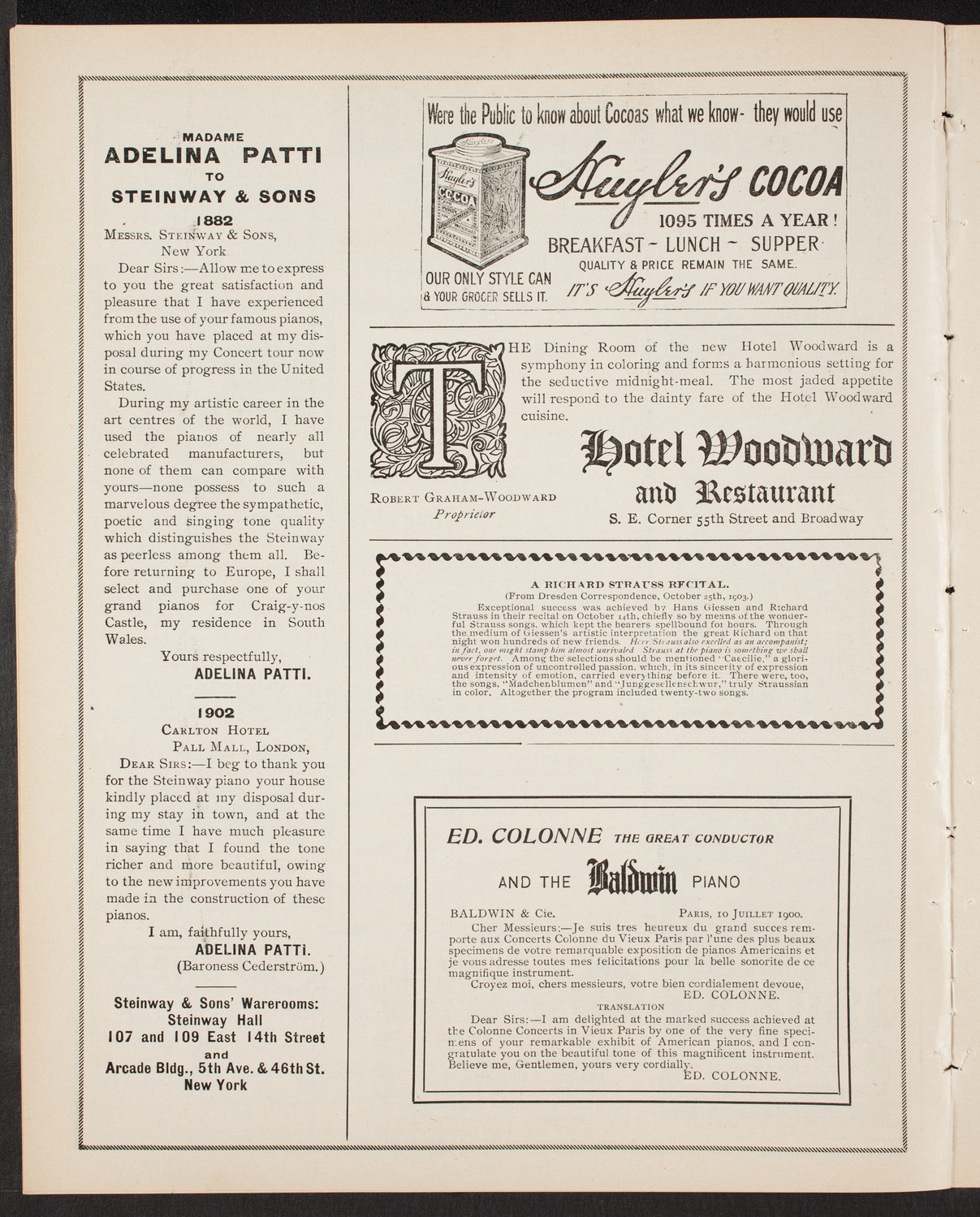 Benefit: St. Mark's Hospital, November 28, 1903, program page 4