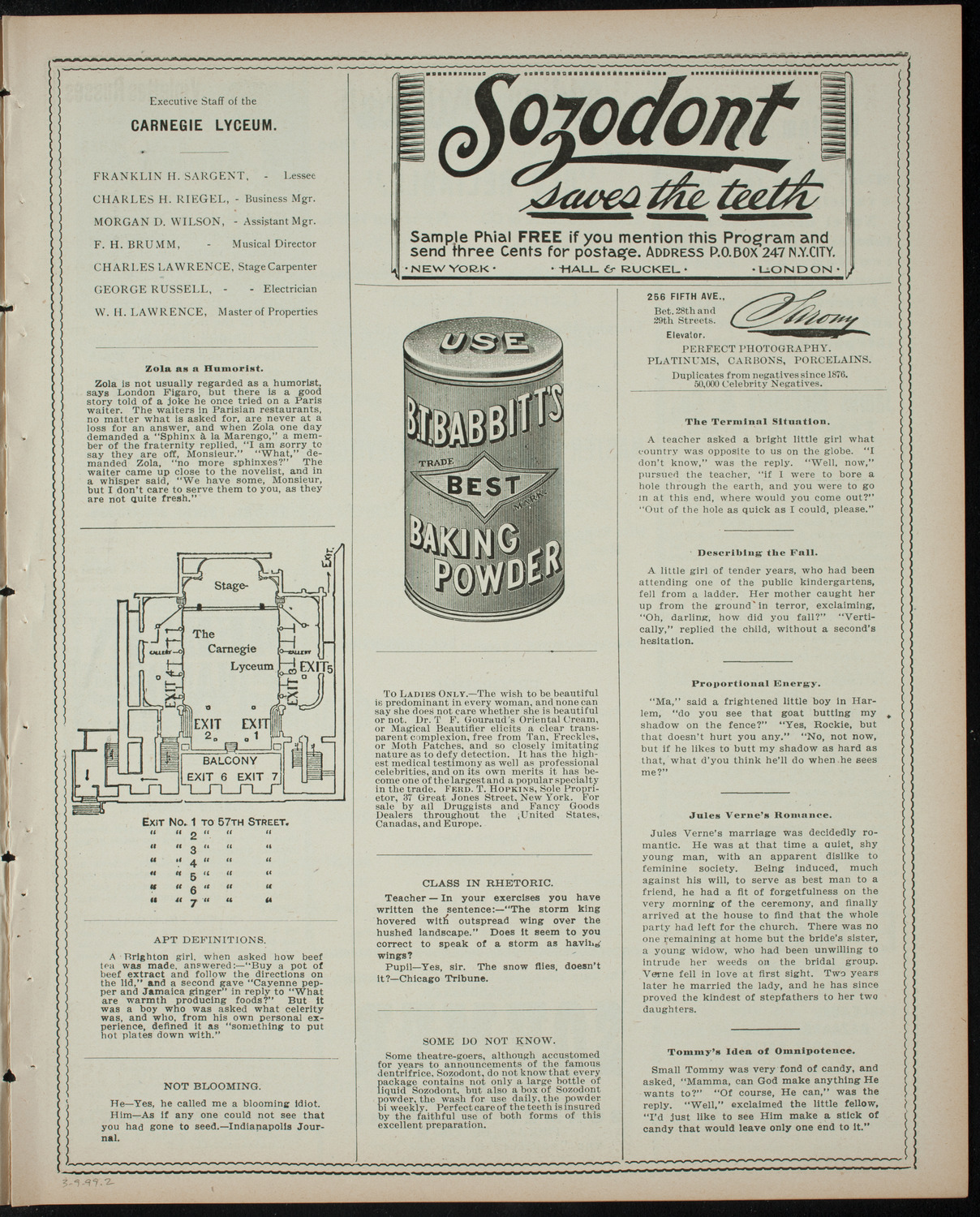 Vladimir Shaievitch and Others, March 9, 1899, program page 3