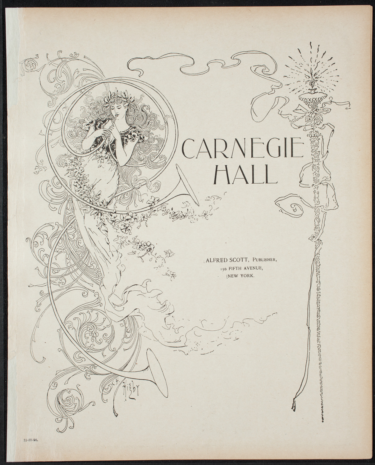 Madeline Schiller with Grand Orchestra, November 28, 1898, program page 1