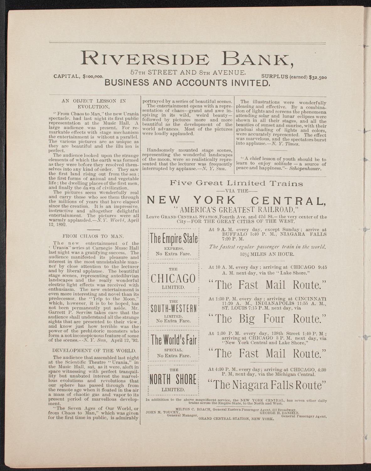 David Bimberg, April 20, 1892, program page 8