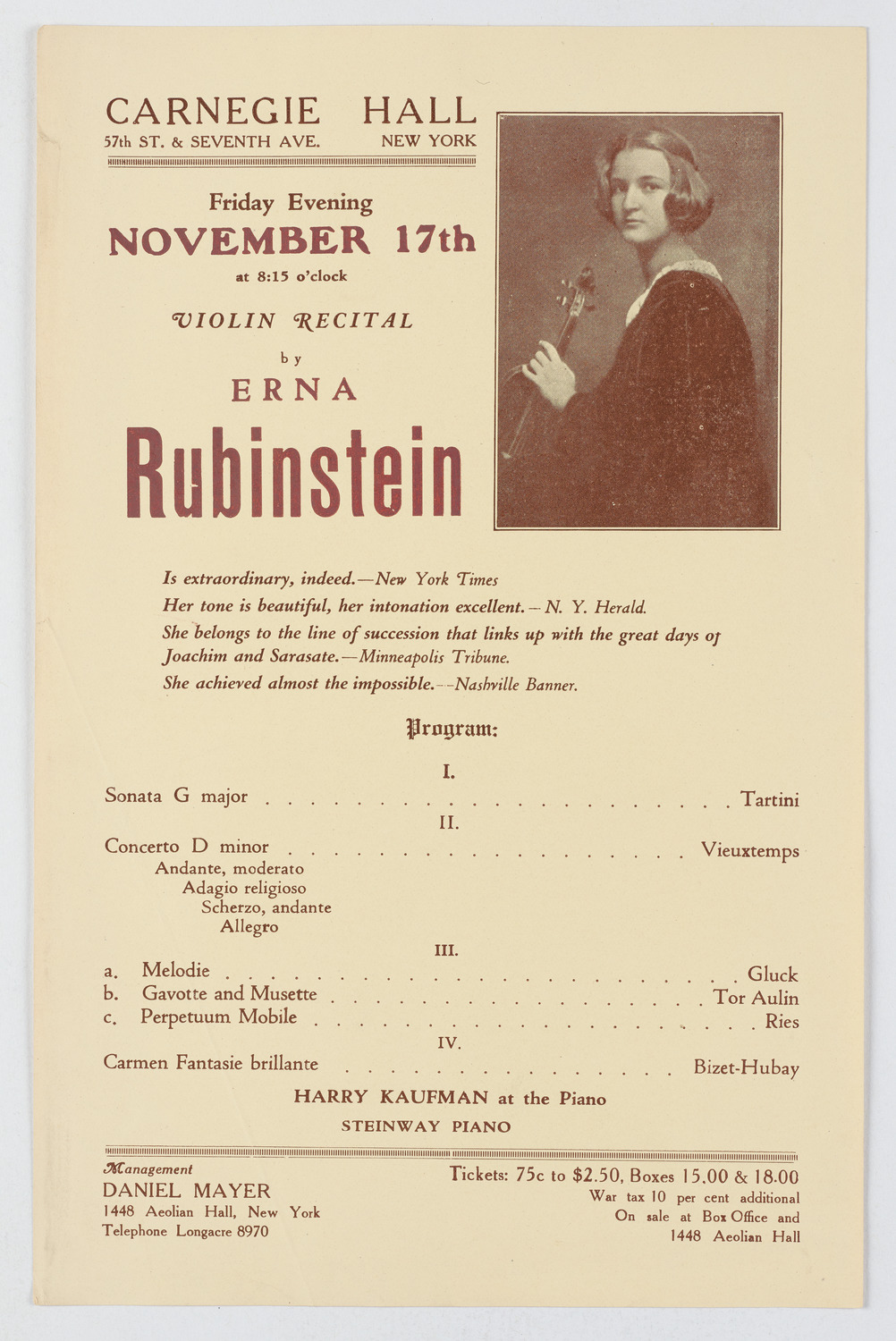 Erna Rubinstein, November 17, 1922