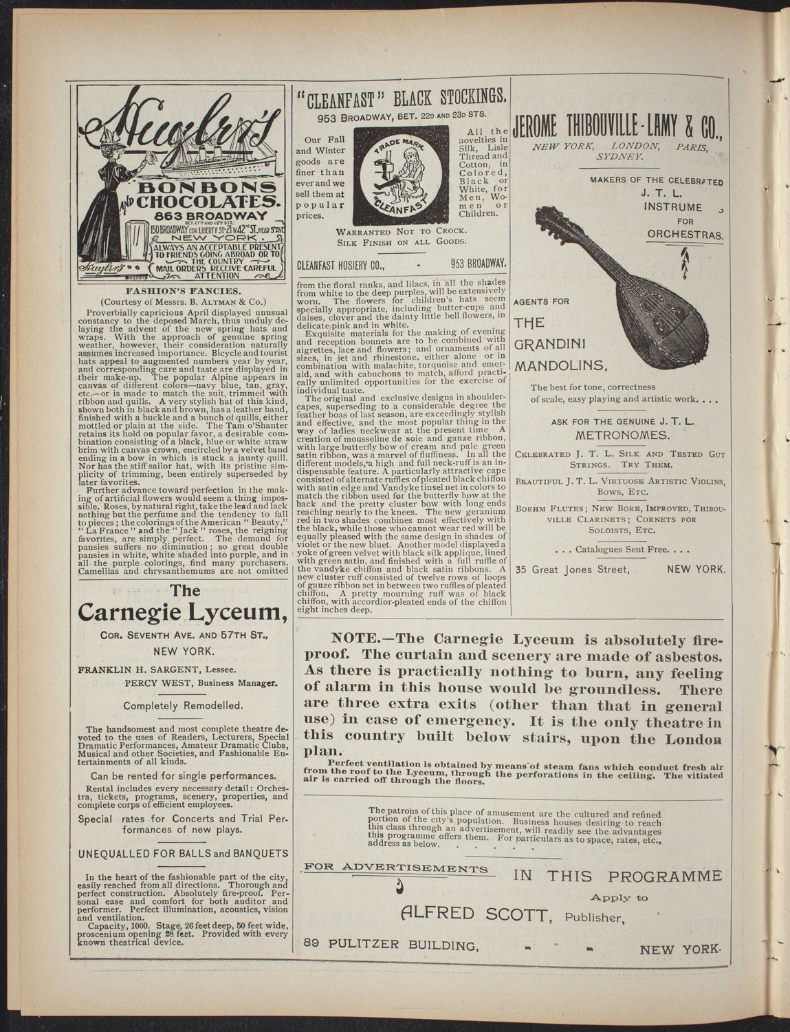 Benefit for the Sick and Wounded of the Cuban Revolution, May 10, 1897, program page 4