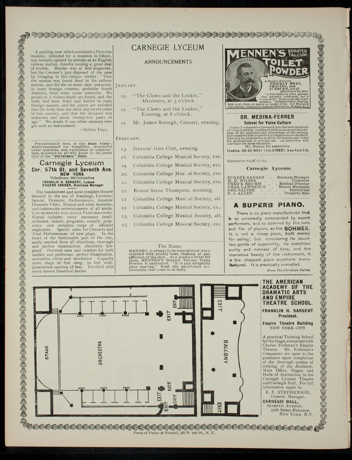 The Children's Theatre, January 16, 1901, program page 4