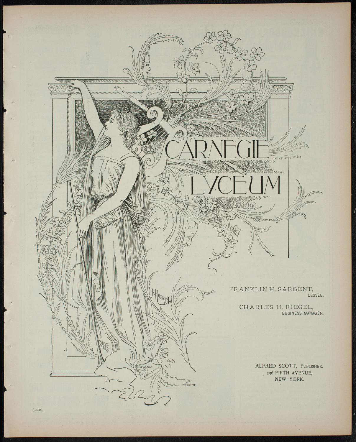 Rolf de Brandt-Rantzau, March 6, 1899, program page 1
