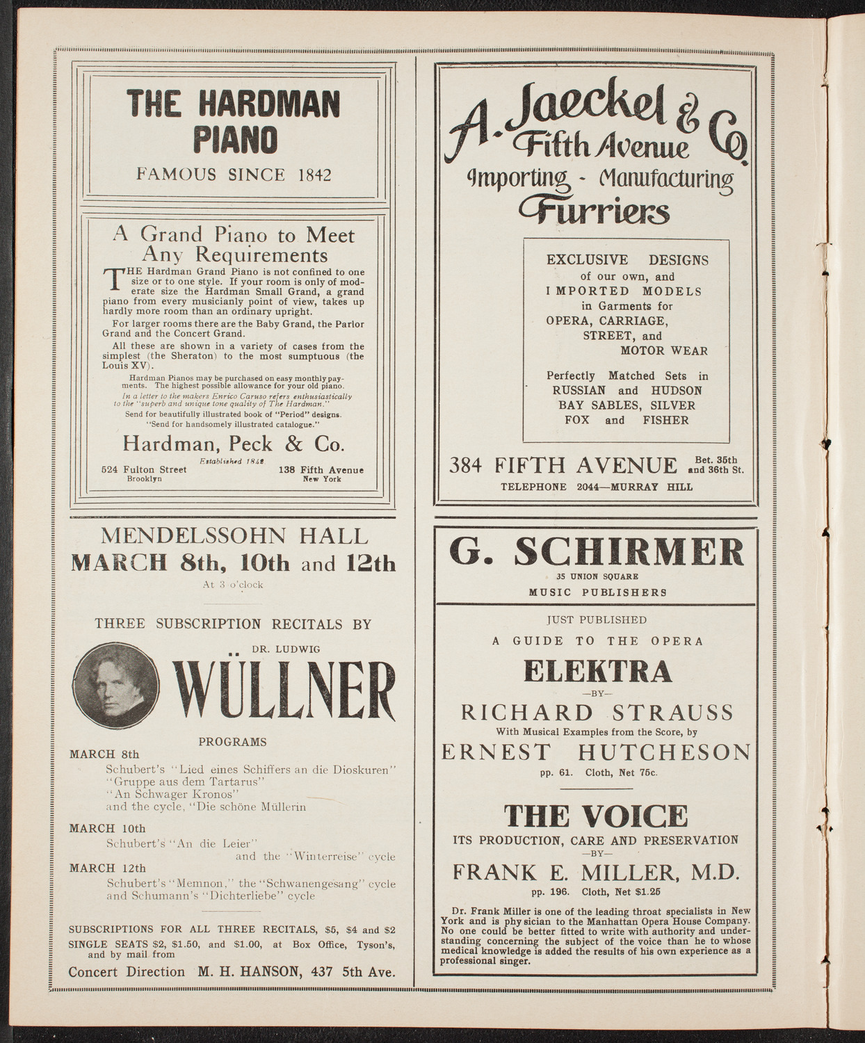 Boston Symphony Orchestra, February 24, 1910, program page 8