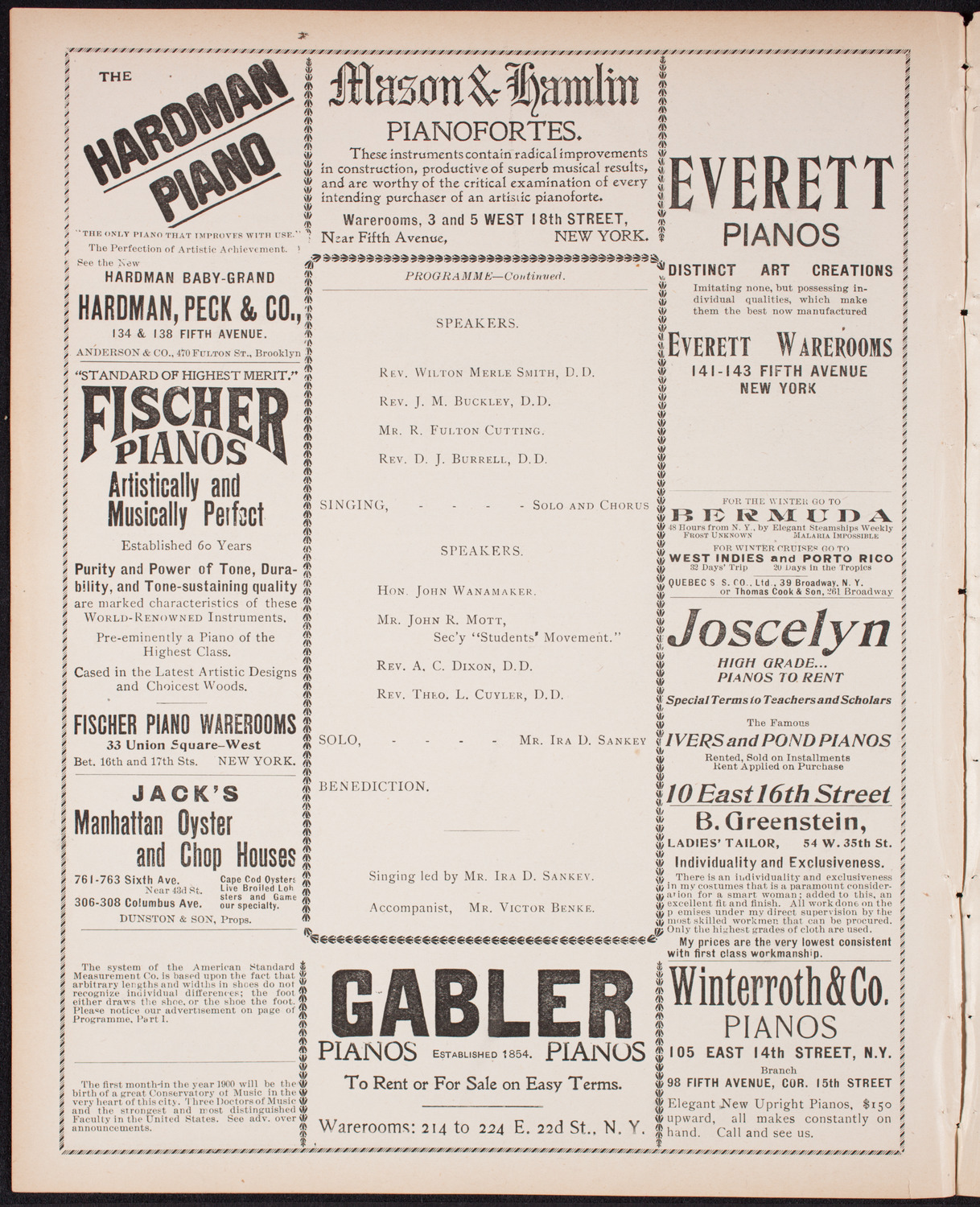 Memorial: Dwight L. Moody, January 8, 1900, program page 6