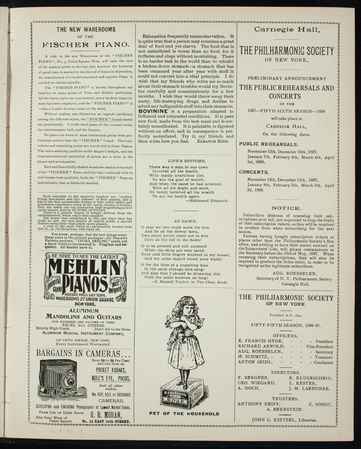 Graduation: New York University Law School, June 8, 1897, program page 7