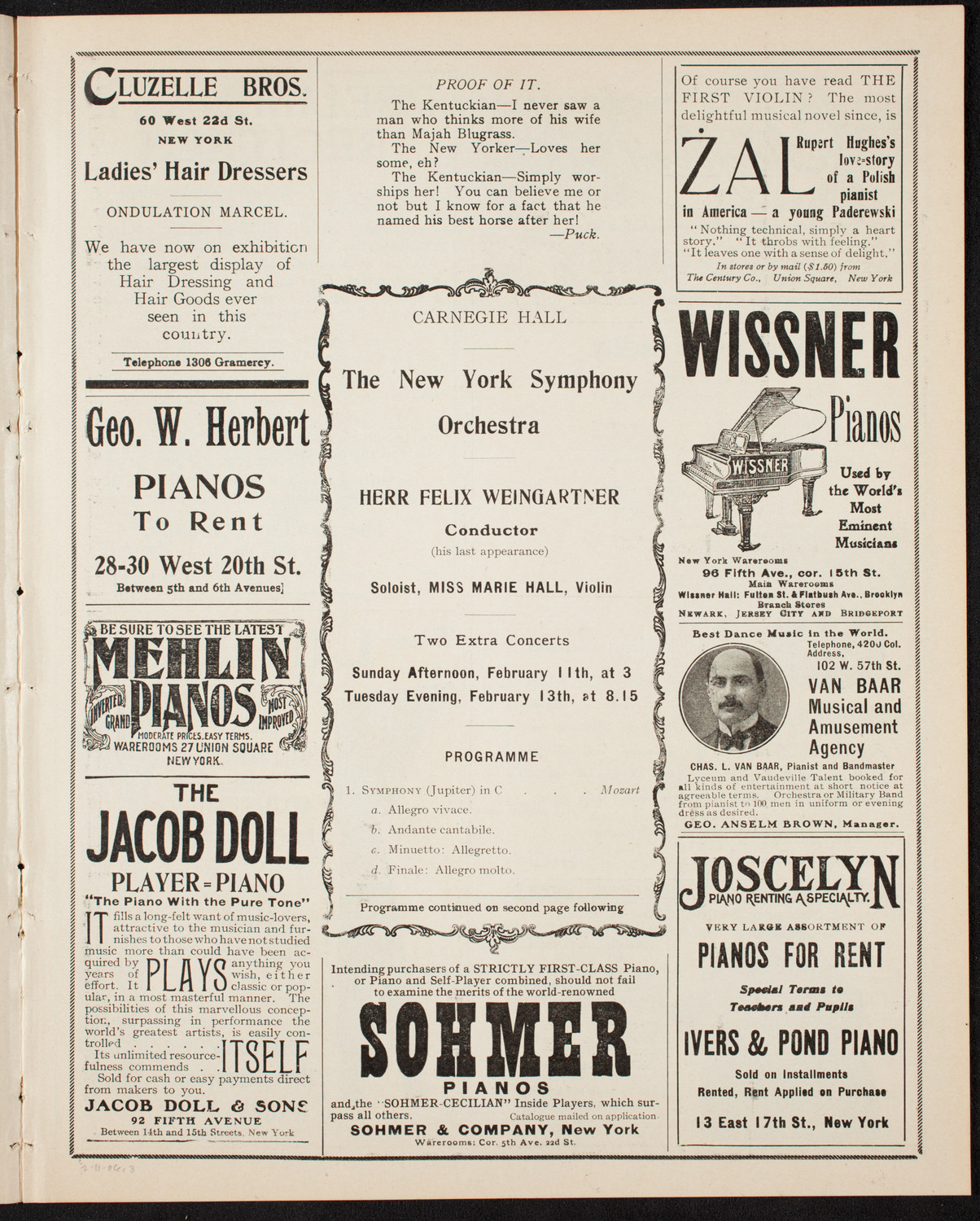 New York Symphony Orchestra, February 11, 1906, program page 5