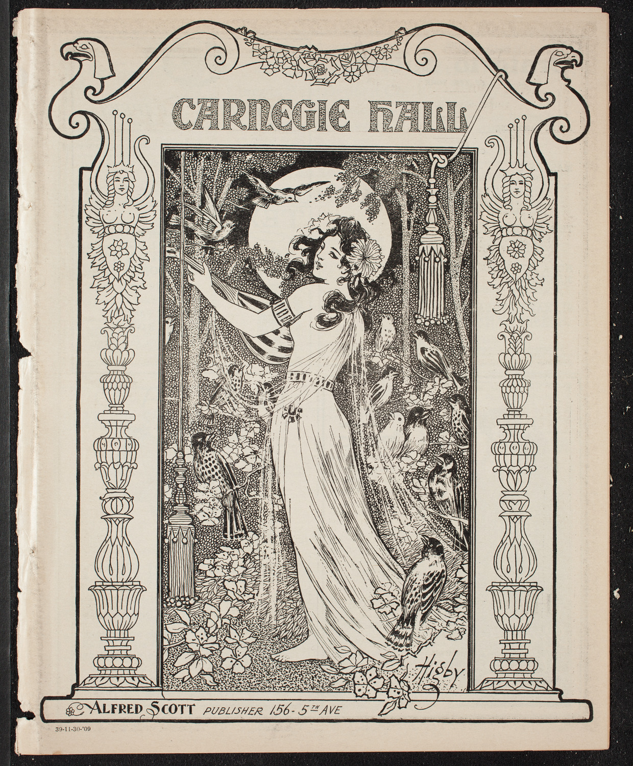 New York Symphony Orchestra, November 30, 1909, program page 1