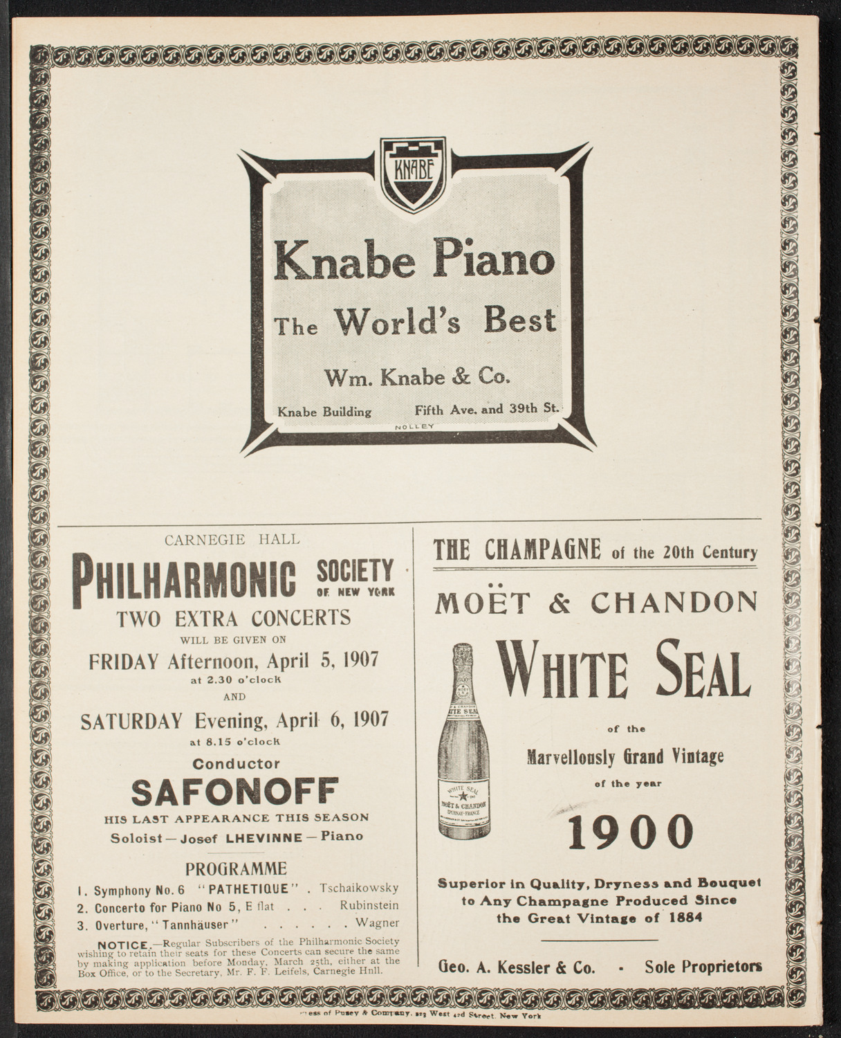 Boston Symphony Orchestra, March 23, 1907, program page 12