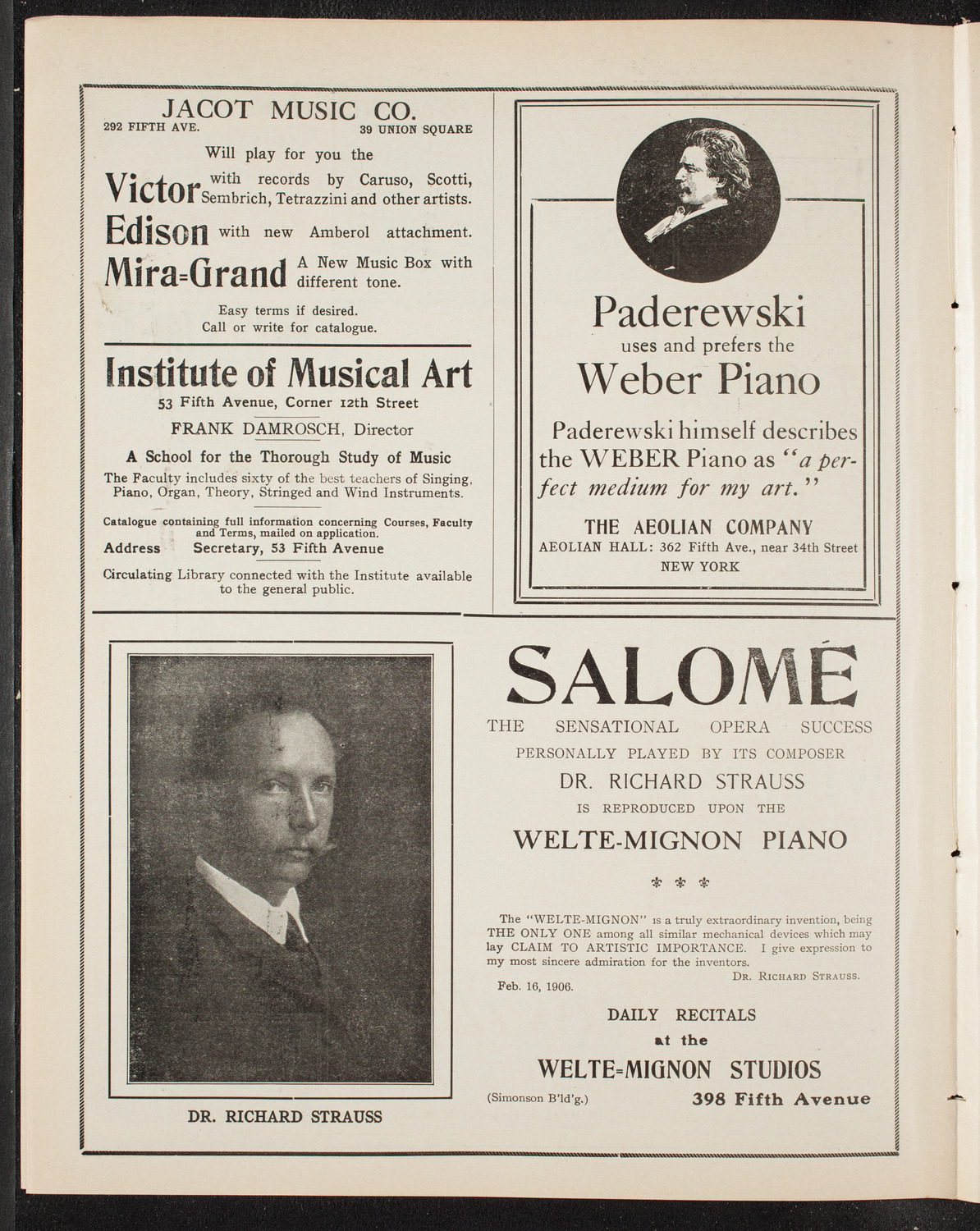 Volpe Symphony Society of New York, March 25, 1909, program page 6