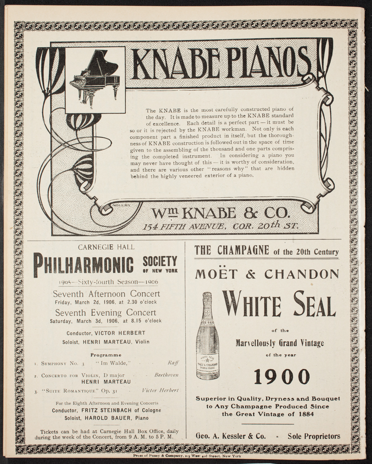 New York Philharmonic, February 10, 1906, program page 12