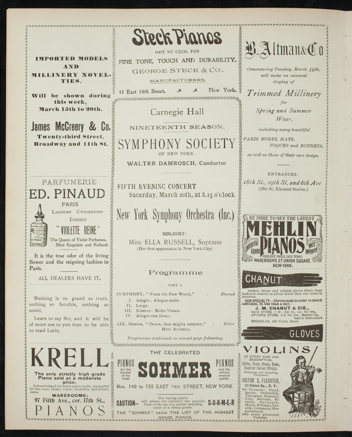 New York Symphony Orchestra, March 20, 1897, program page 4