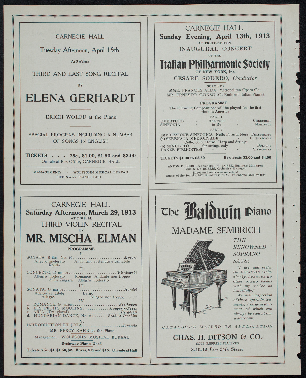 Jewish Philharmonic Society, March 24, 1913, program page 10