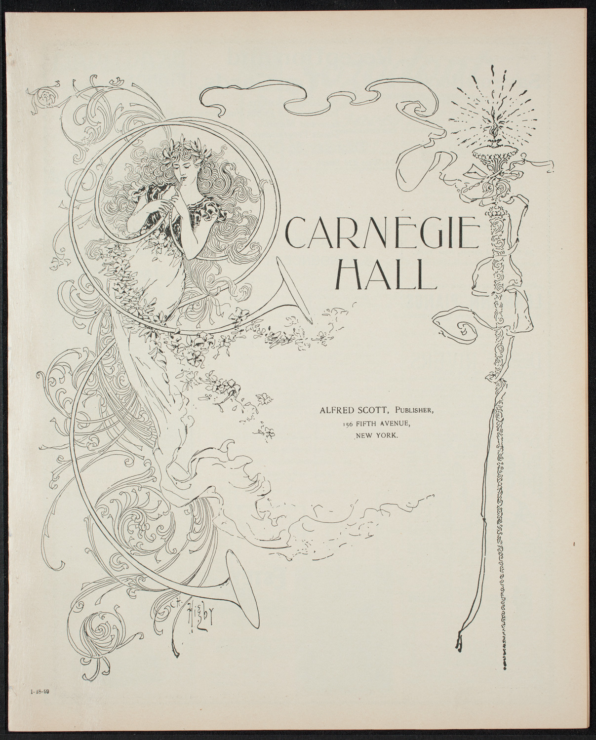 Emil Sauer, Piano, January 18, 1899, program page 1