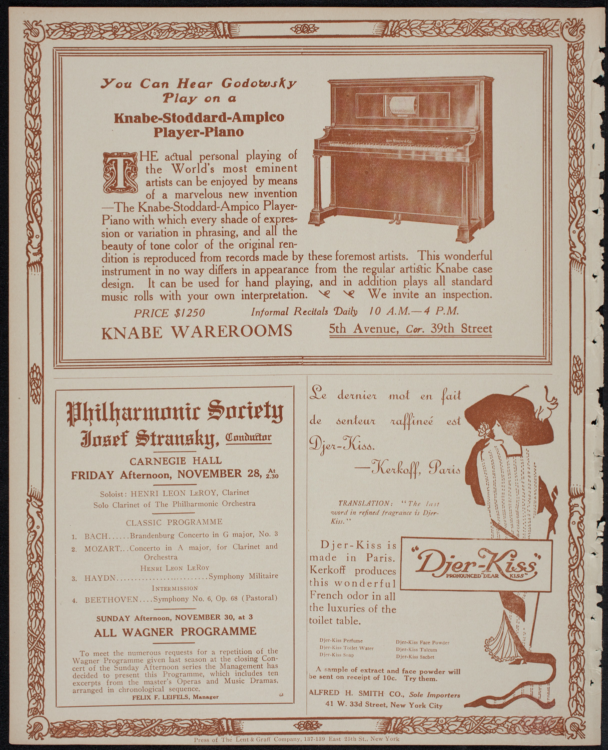 Frances Alda, Soprano, November 25, 1913, program page 12