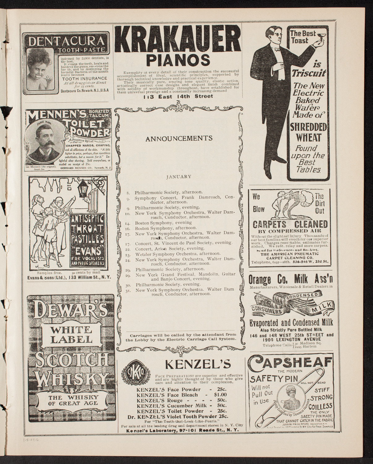 New York Symphony Orchestra, January 3, 1904, program page 3