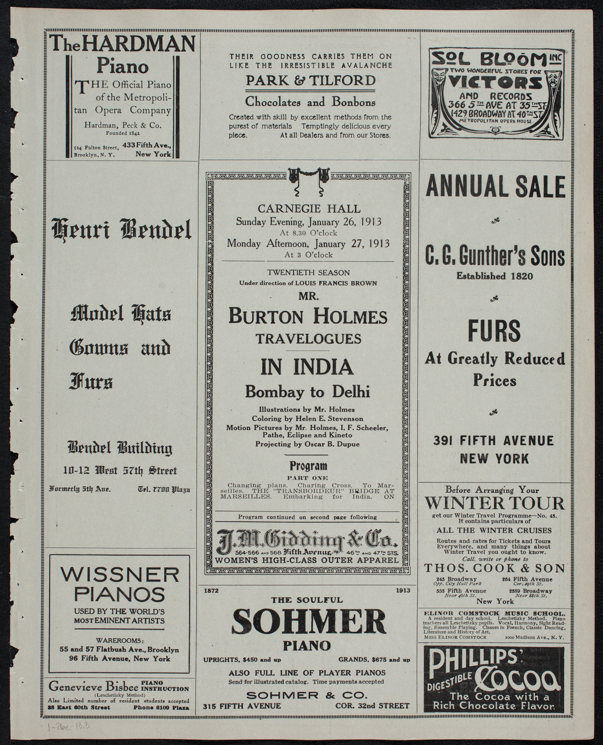 Burton Holmes Travelogue: In India, January 26, 1913, program page 5