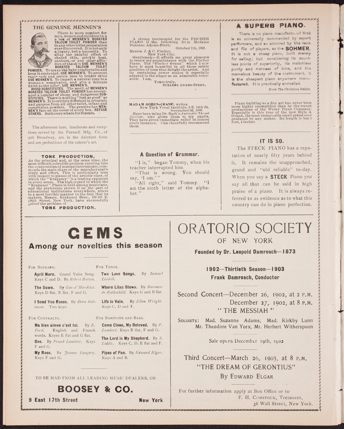 Musical Art Society of New York, December 18, 1902, program page 10