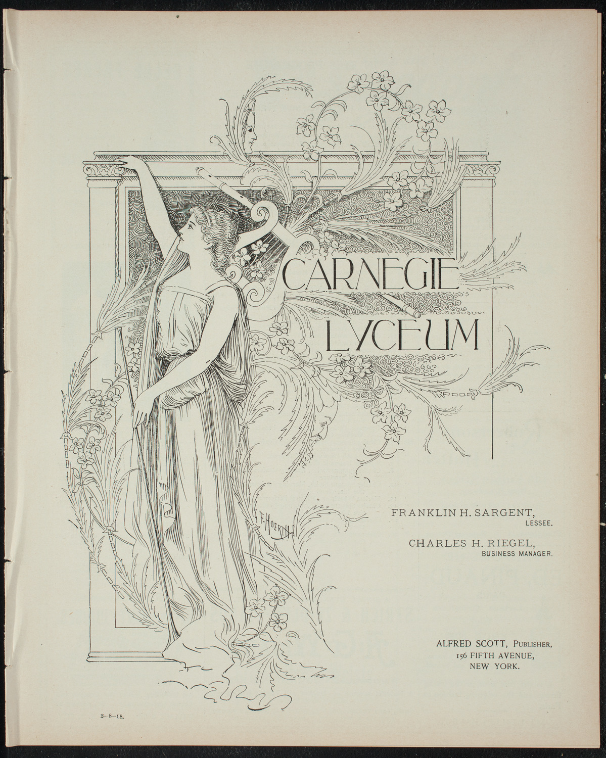 Comparative Literature Society Evening Conference, February 8, 1898, program page 1