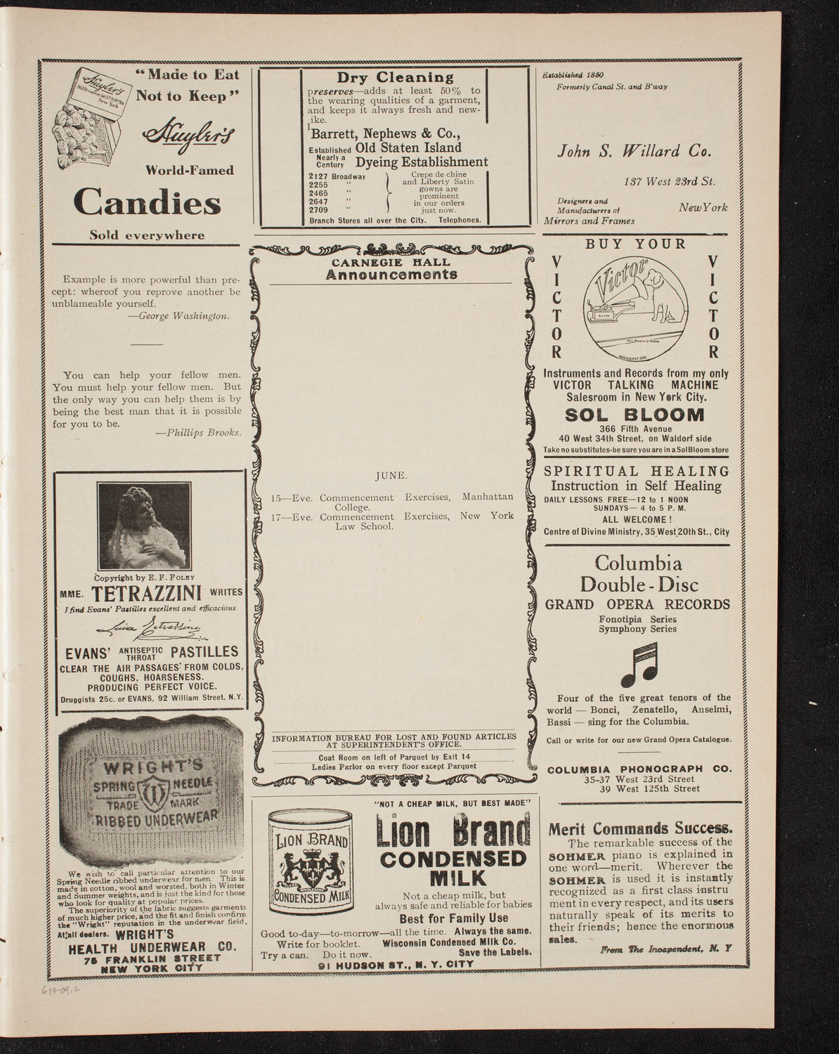 Lyran Swedish Singing Society, June 13, 1909, program page 3