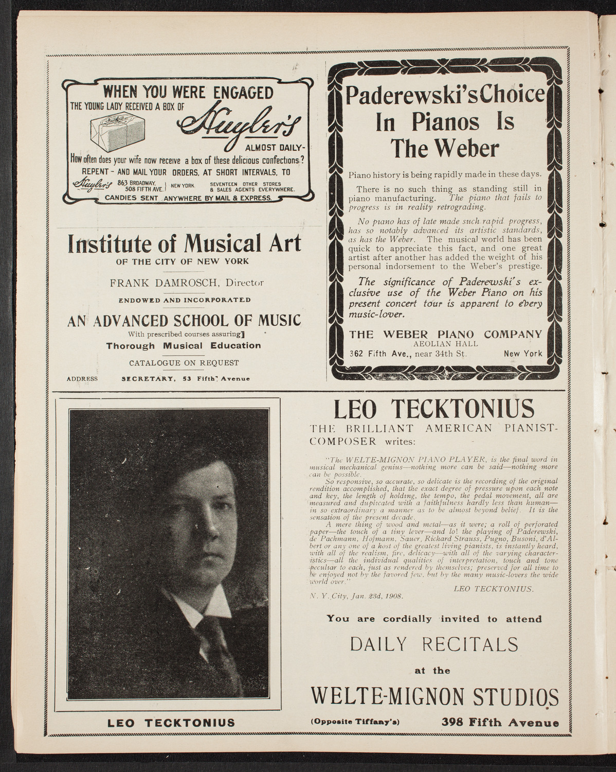 The Civic Forum, March 22, 1908, program page 6