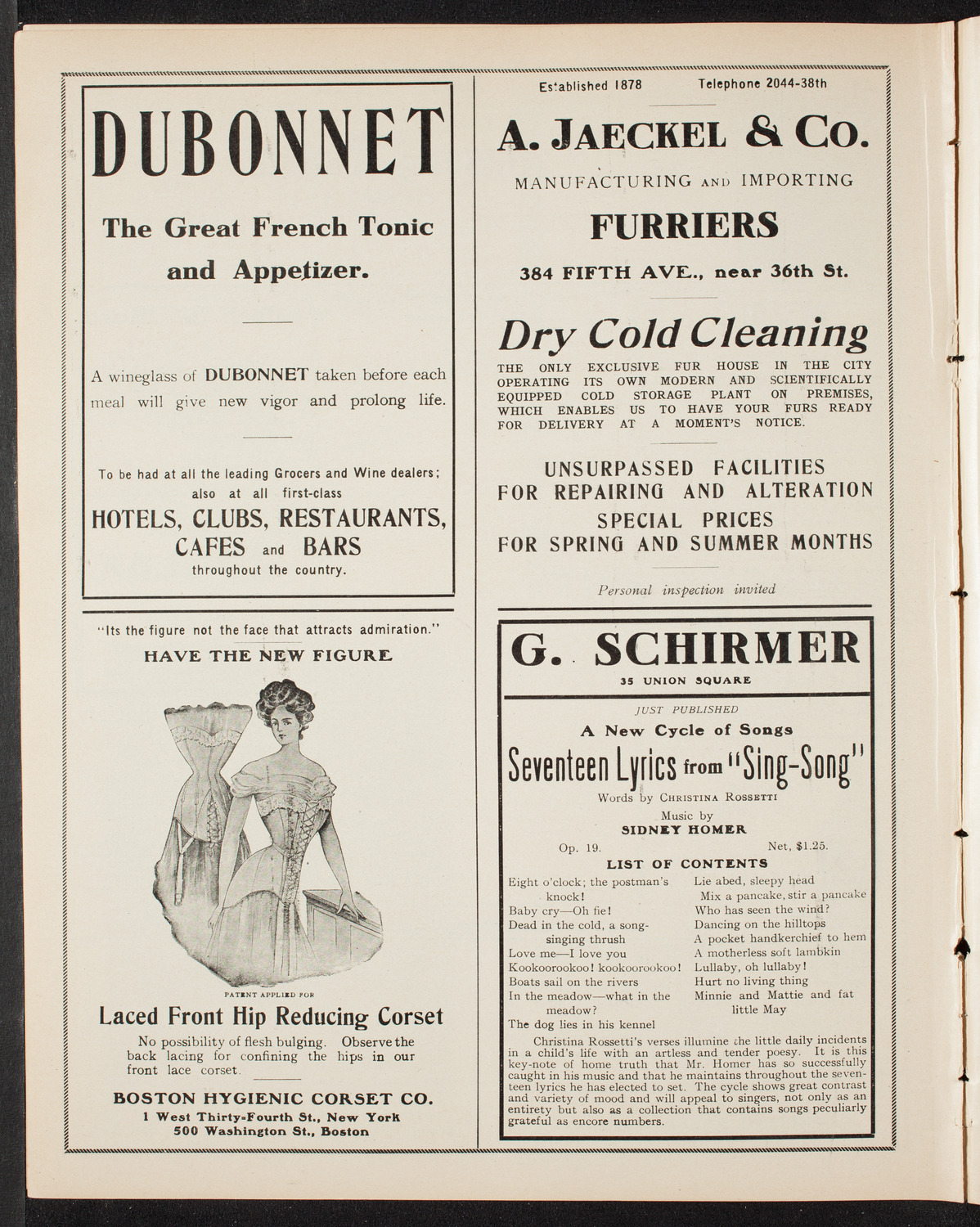 Centenary Celebration of The Diocese of New York, April 29, 1908, program page 8