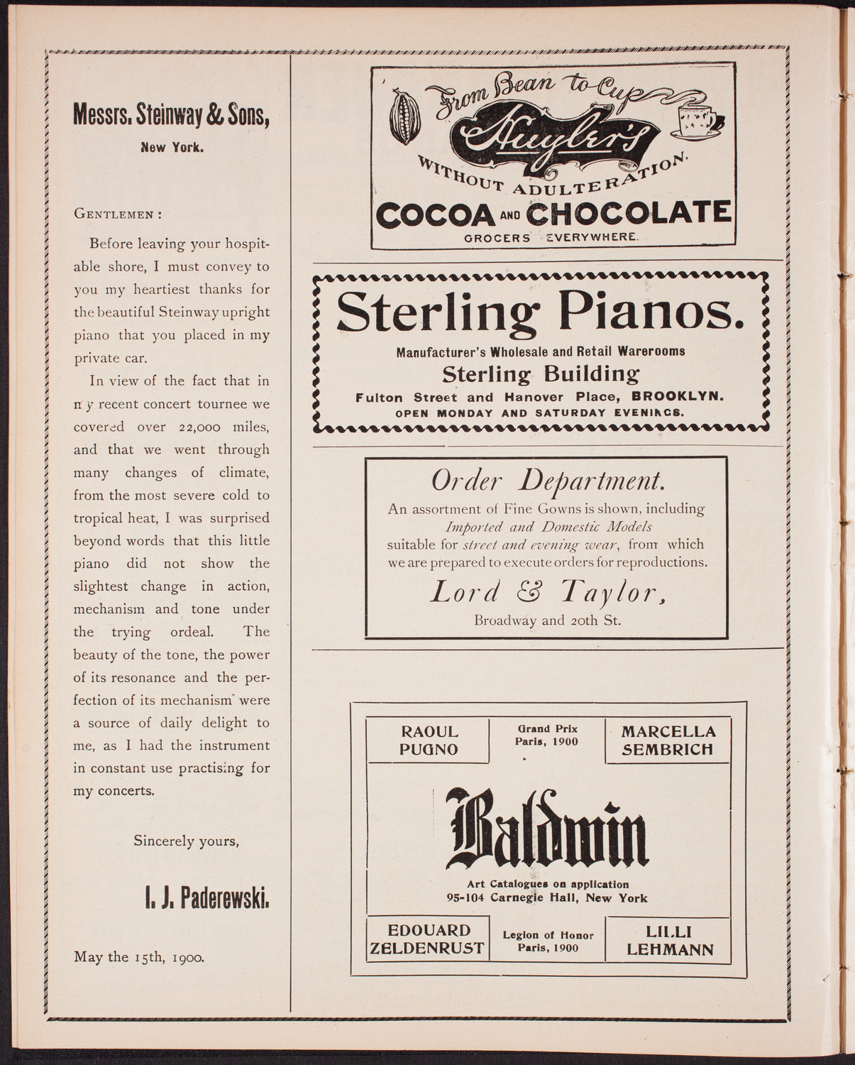 New York Philharmonic, December 6, 1902, program page 4