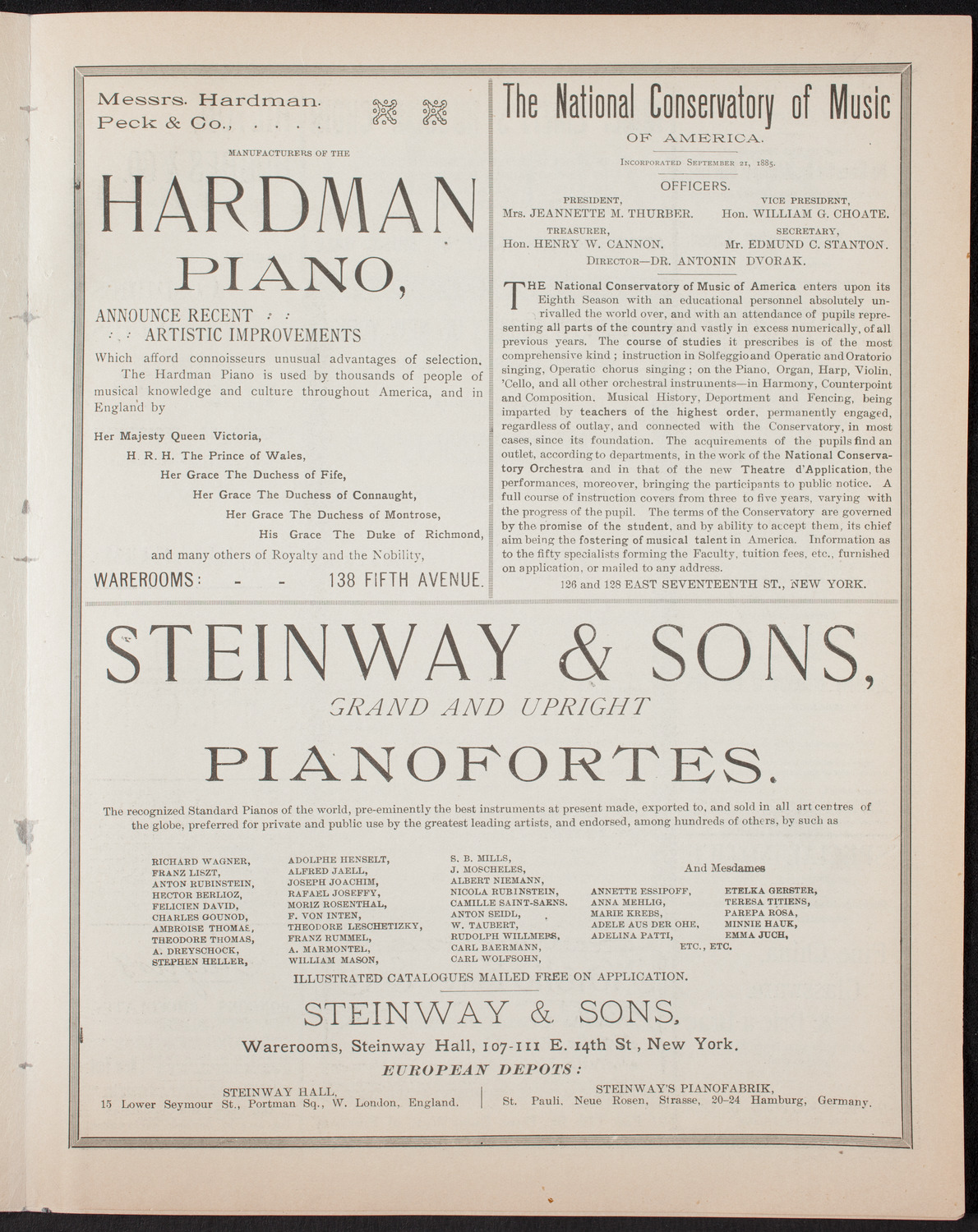 Lecture on Shakespeare and the Avon, January 12, 1893, program page 5