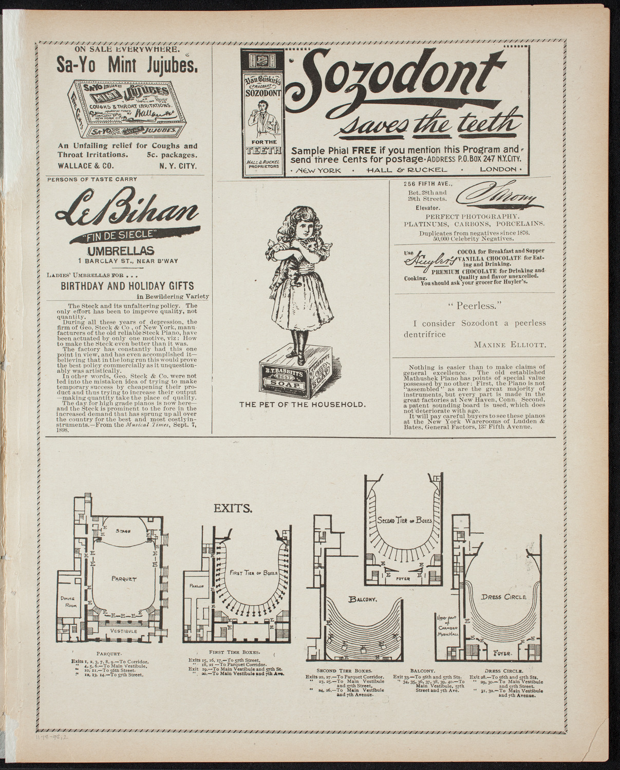 Paur Symphony Orchestra, November 18, 1898, program page 3