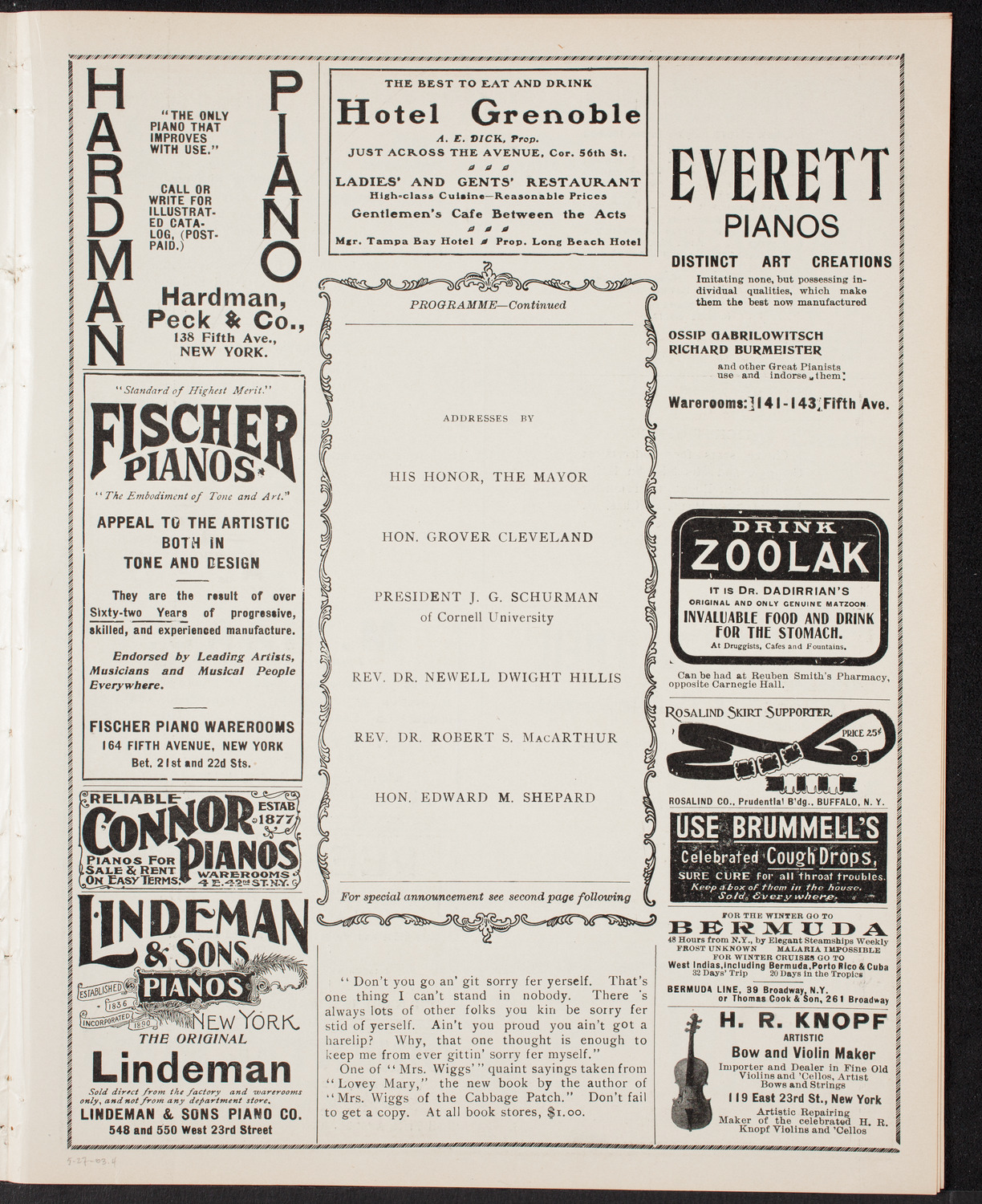 Meeting: Kischineff Massacre, May 27, 1903, program page 7