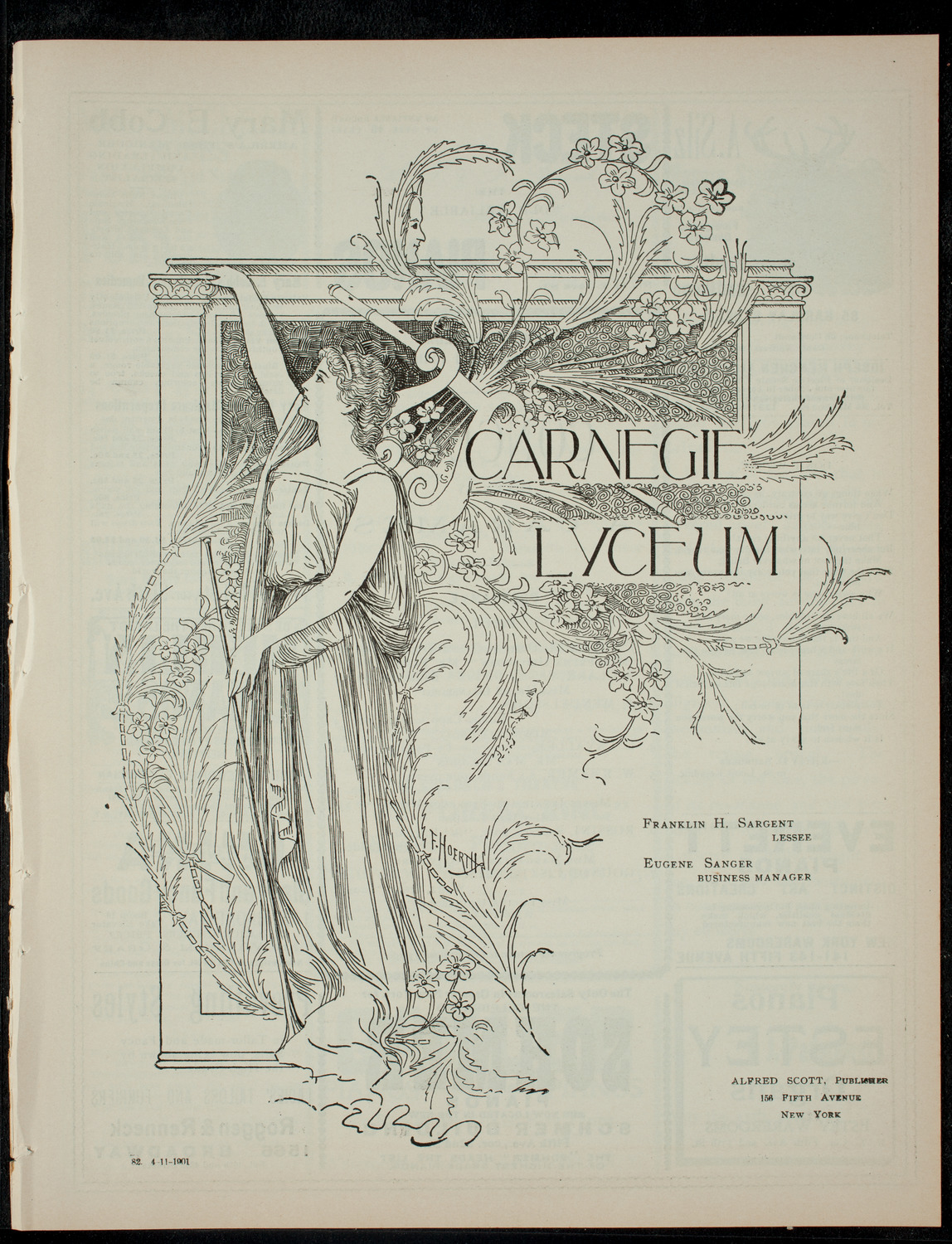 Concert Given by A. Carames, April 11, 1901, program page 1