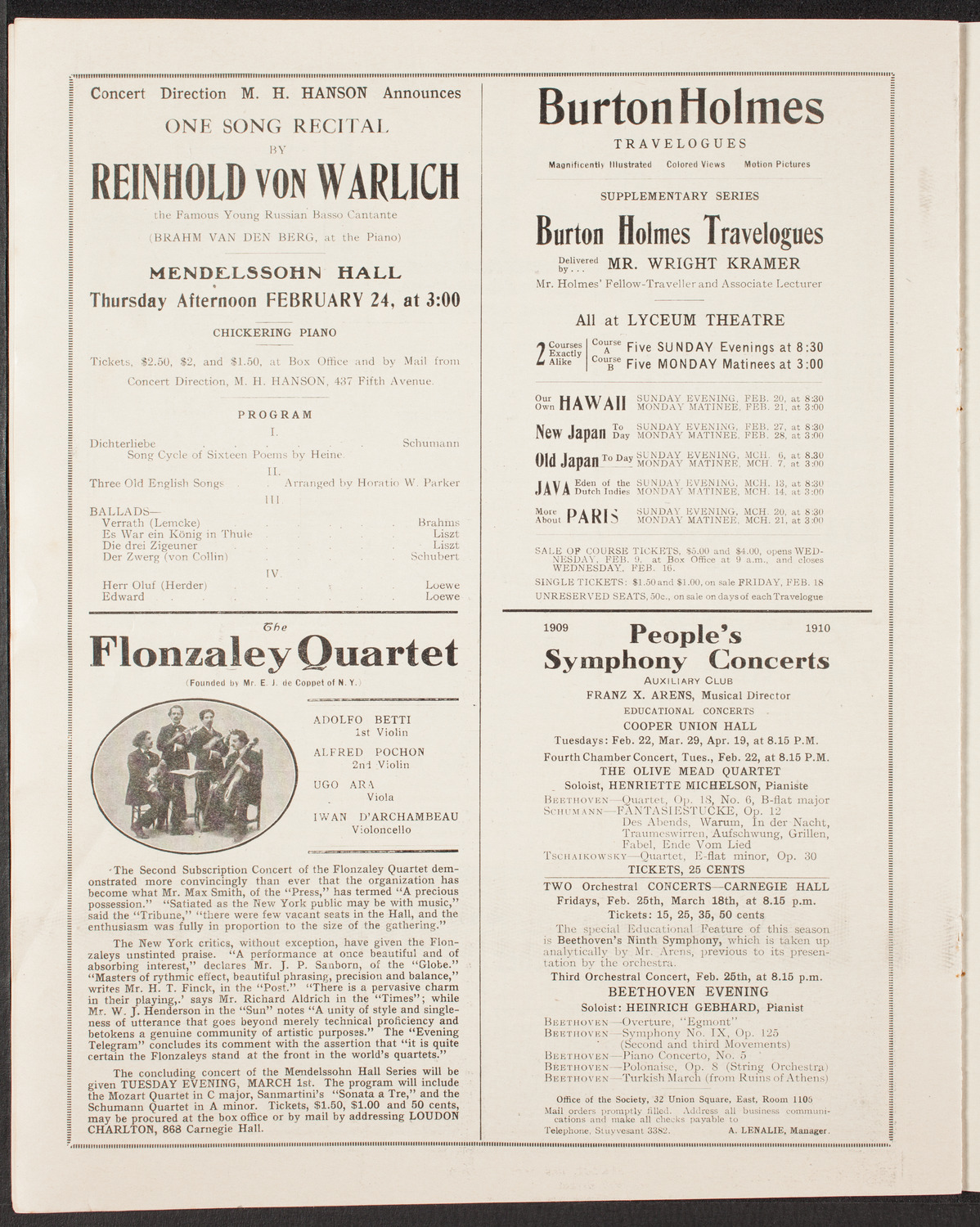 Maine Memorial Service, February 20, 1910, program page 14