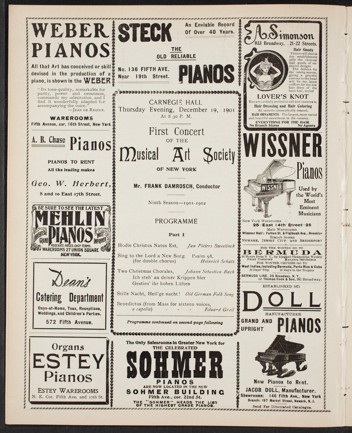 Musical Art Society of New York, December 19, 1901, program page 6