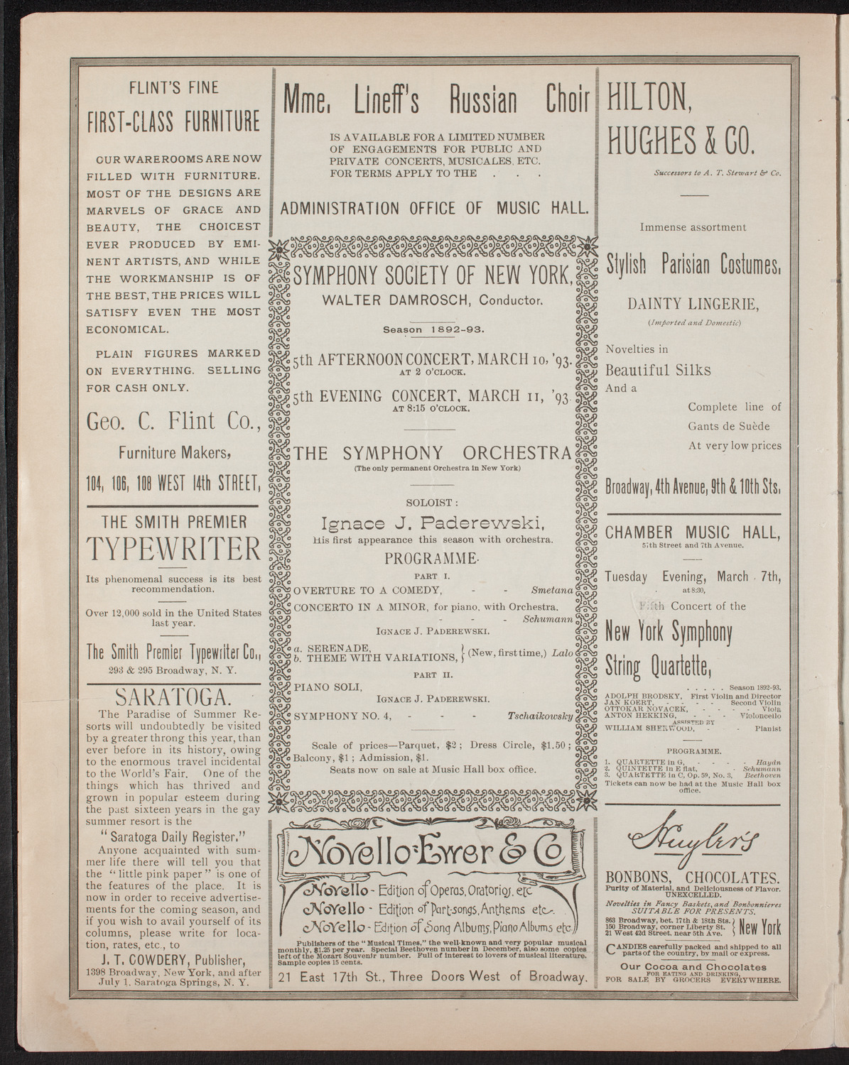 Damrosch Sunday Concert: Grand Wagner Night, March 5, 1893, program page 6