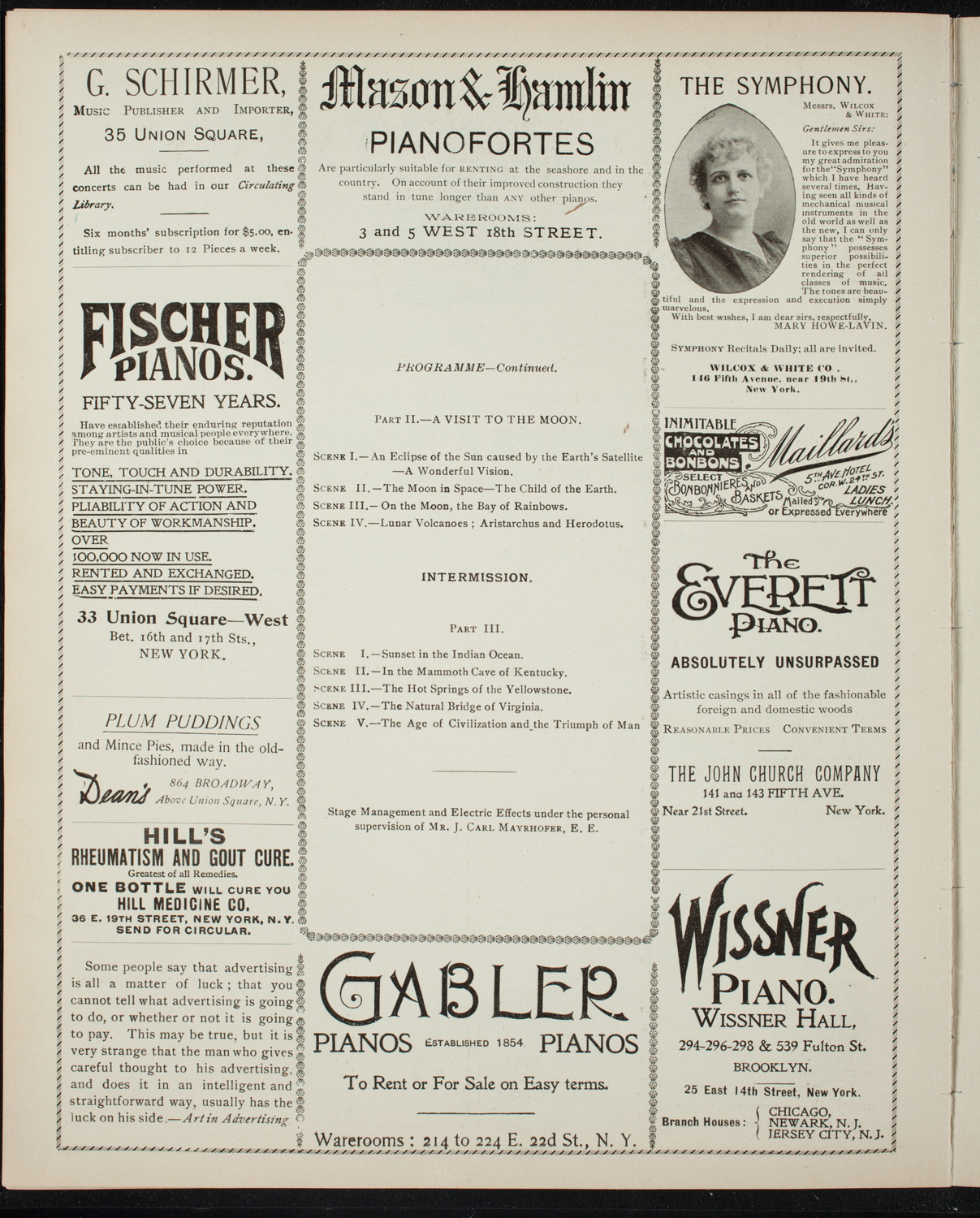 Illustrated Lecture: Evolution of the Earth, May 6, 1897, program page 6