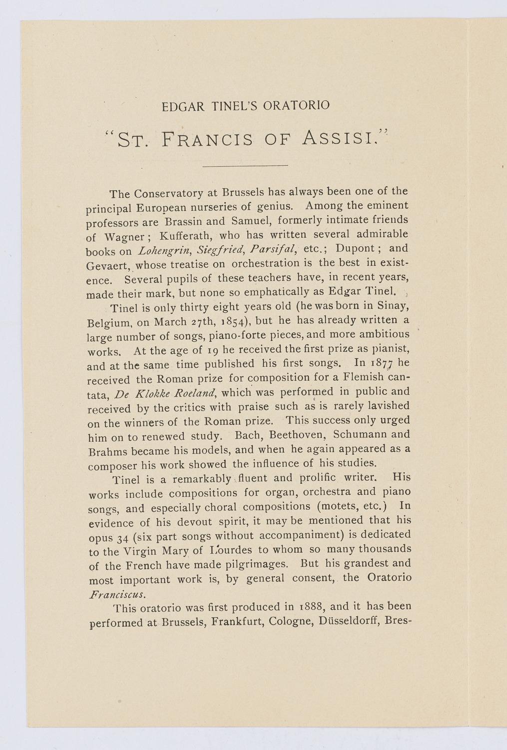 Oratorio Society of New York, March 1893