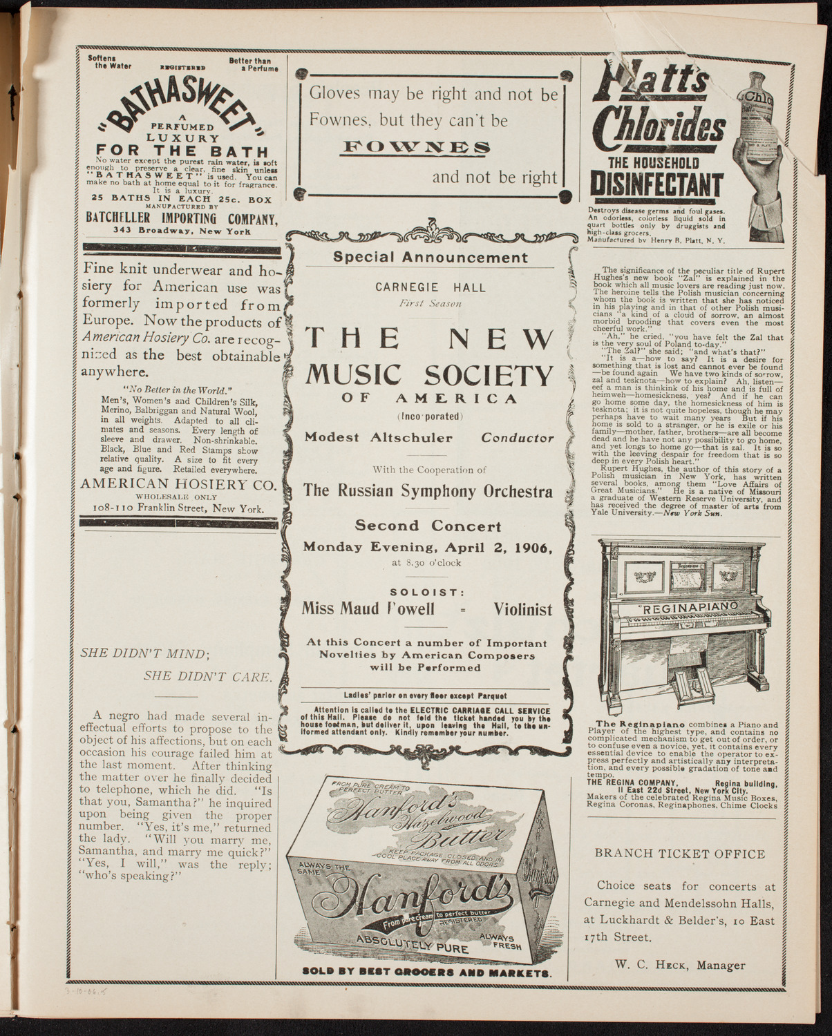 New Music Society of America, March 10, 1906, program page 9