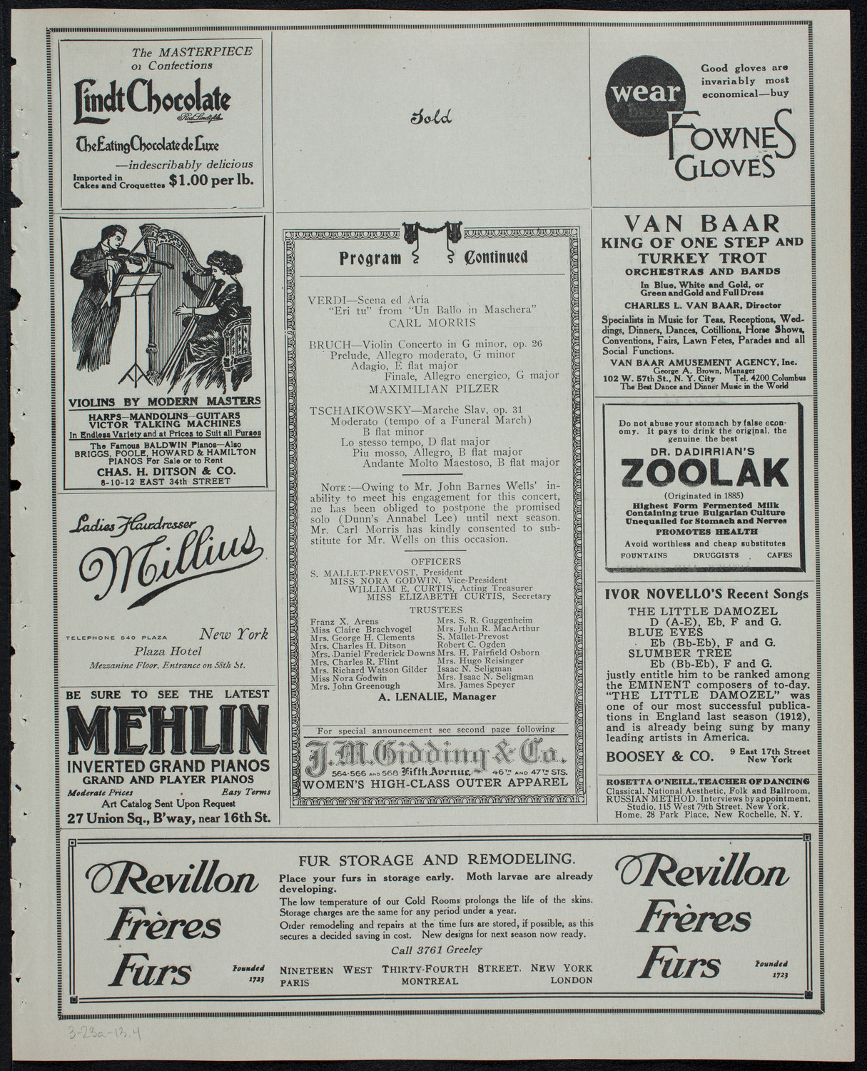 People's Symphony Concert, March 23, 1913, program page 7