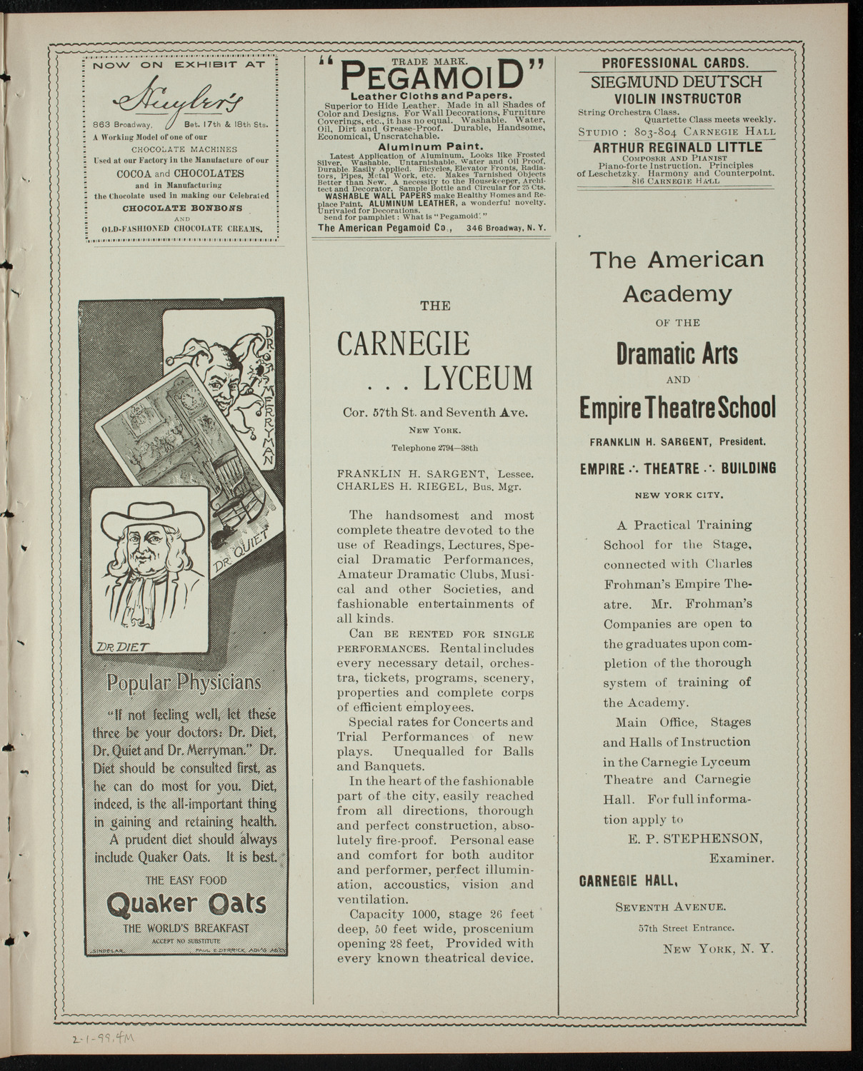 Powers-Arnold Wednesday Morning Musicale, February 1, 1899, program page 7