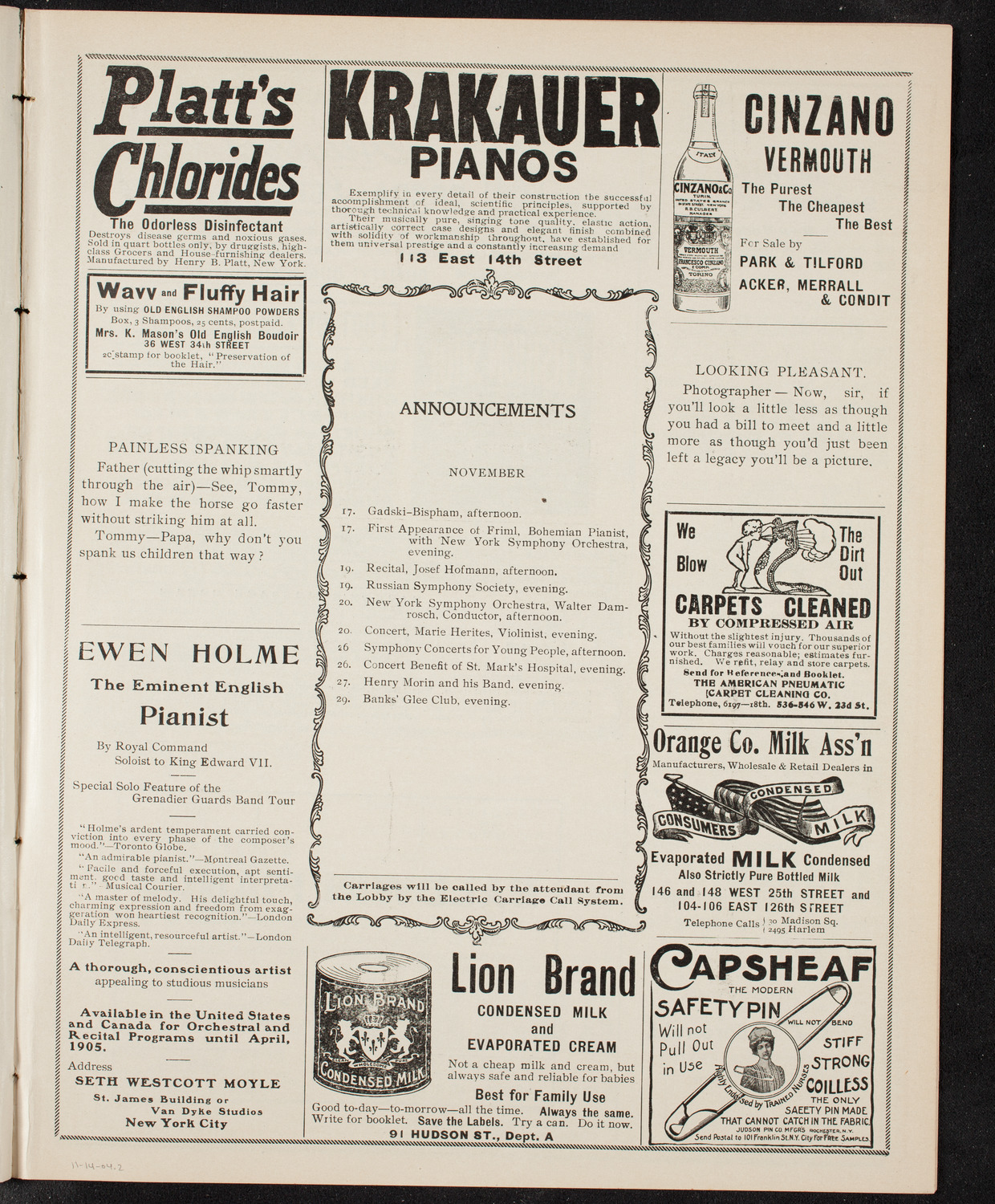Grenadier Guards Band, November 14, 1904, program page 3