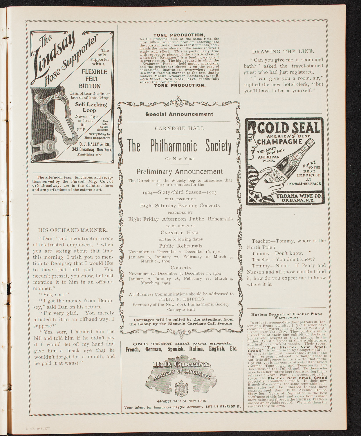 Graduation: Normal College of the City of New York, June 22, 1904, program page 9